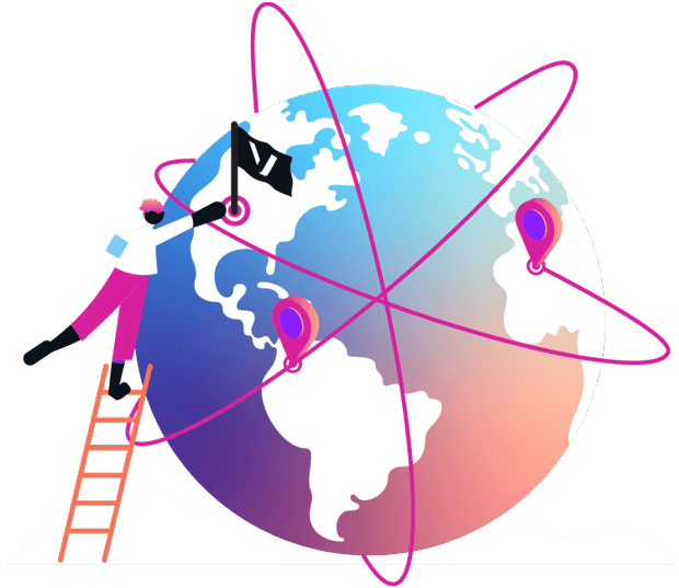 globe with ladder