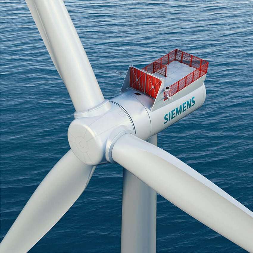 Foto de aerogenerador marino de Siemens 