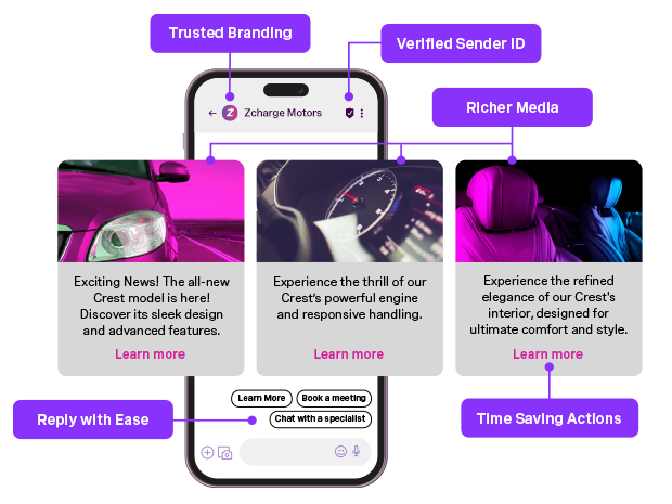 RCS use case image on mobile device showcasing user experience